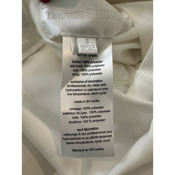 NWT DAVIDS BRIDAL Crochet Cap Sleeve Ivory Tulle Flower Girls Dress Size 5 - Picture 8 of 12